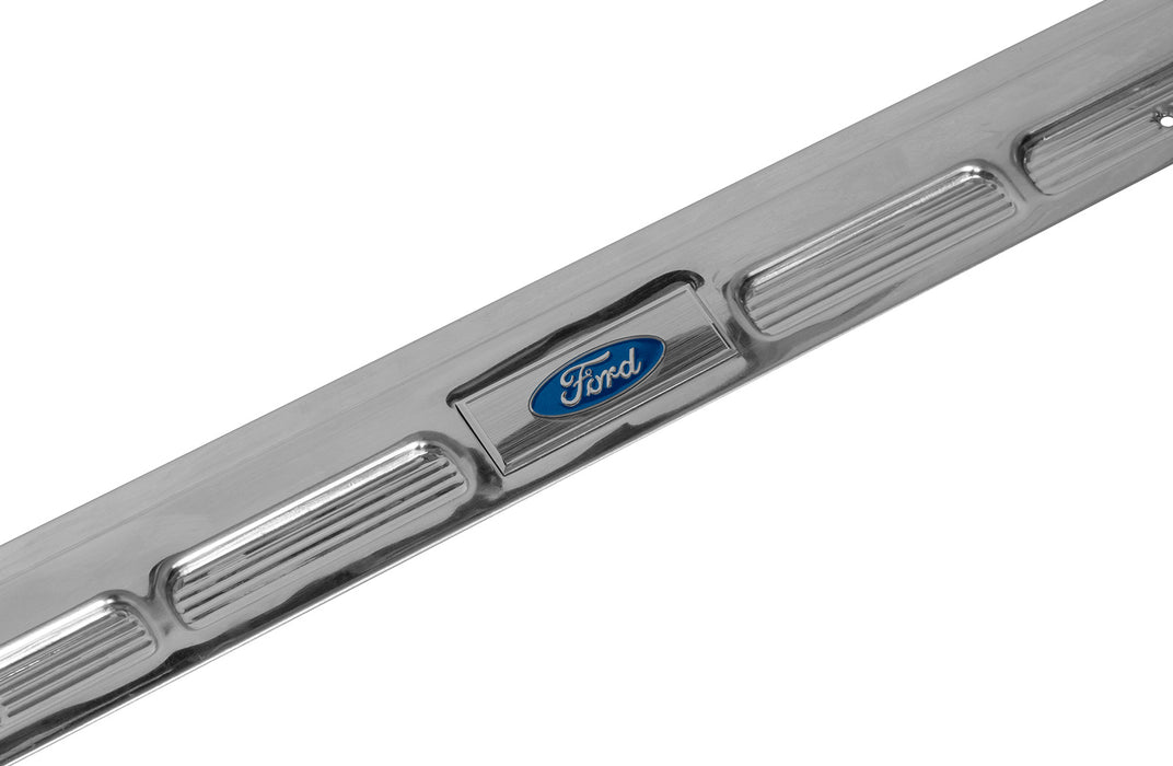 1968 Mustang Coupe Bottom Door Sill Step Plates w/ Emblems & Screws Pair LH RH