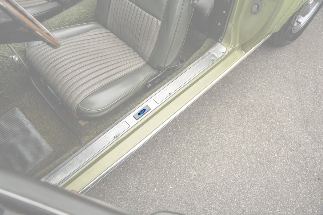 1968-1973 Mustang Ford Oval Logo Door Sill Scuff Plate Emblem 3" x 1"