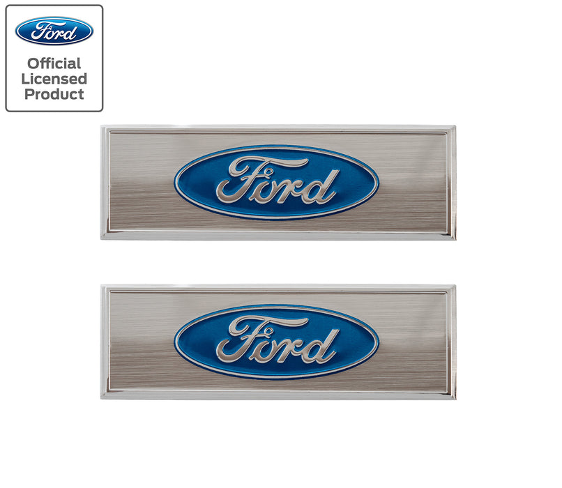 1968-1973 Mustang Ford Oval Logo 3" Door Sill Scuff Plate Emblems - Pair
