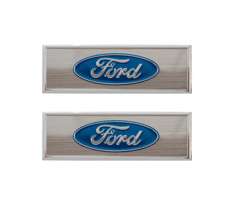 1968-1973 Mustang Ford Oval Logo 3" Door Sill Scuff Plate Emblems - Pair