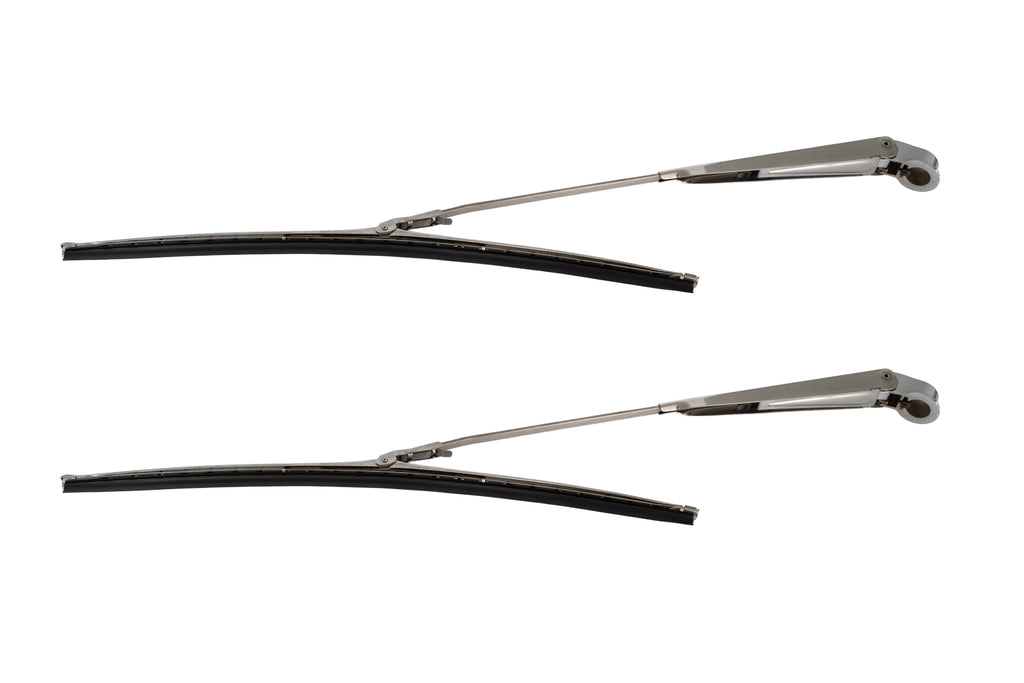 Stainless Steel Wiper Blade Set – 15" – Fits 1964-68 Ford Mustang (Pair)