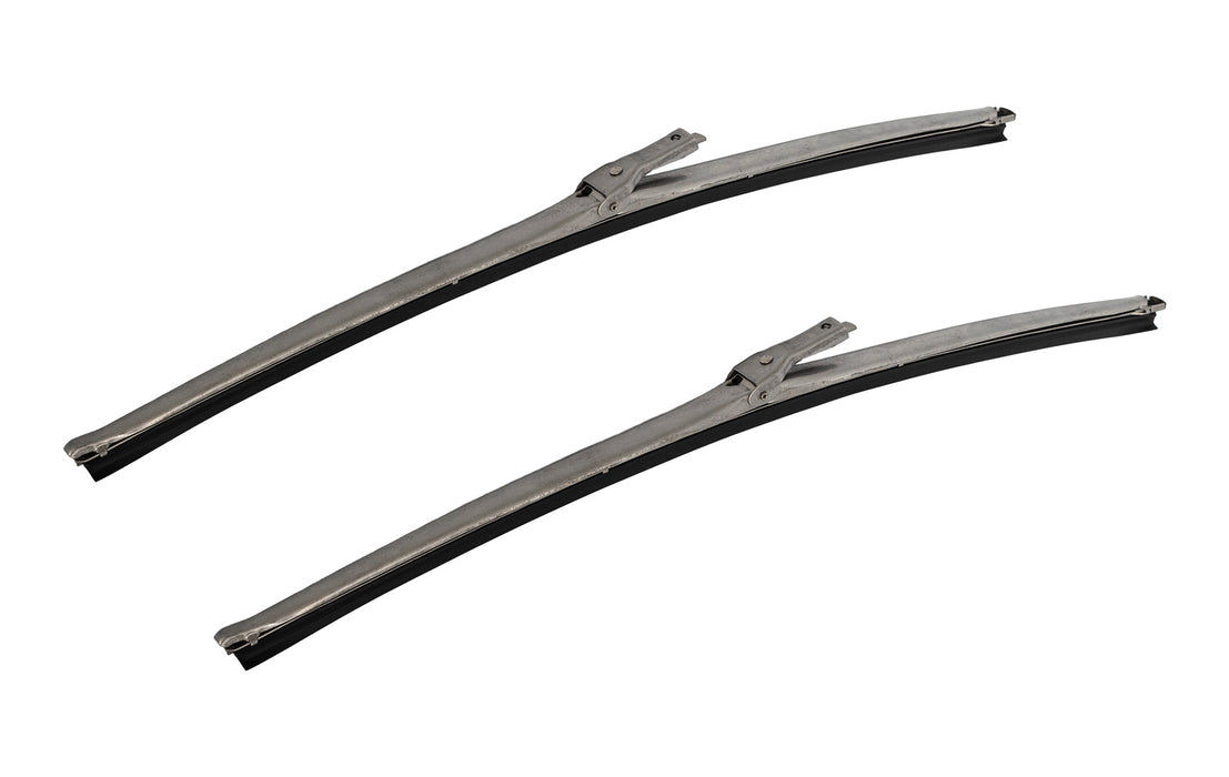 1965-1968 Ford Mustang Windshield Wiper Washer Blades Stainless Steel & Rubber 15" Pair