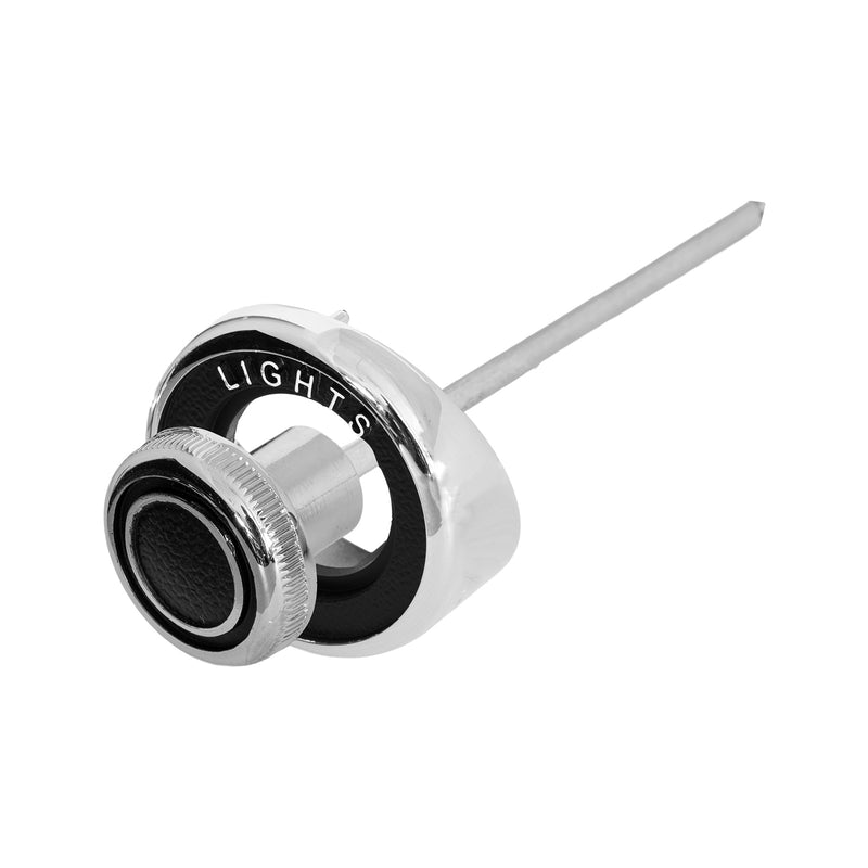 1969-1970 Ford Mustang Chrome & Black Headlight Switch Knob w/ Bezel