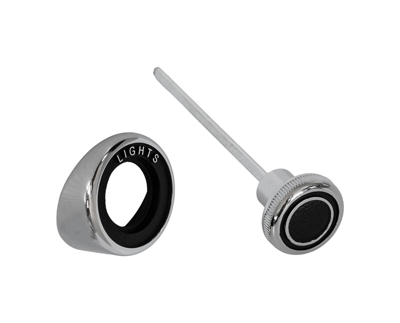 1969-1970 Ford Mustang Chrome & Black Headlight Switch Knob w/ Bezel