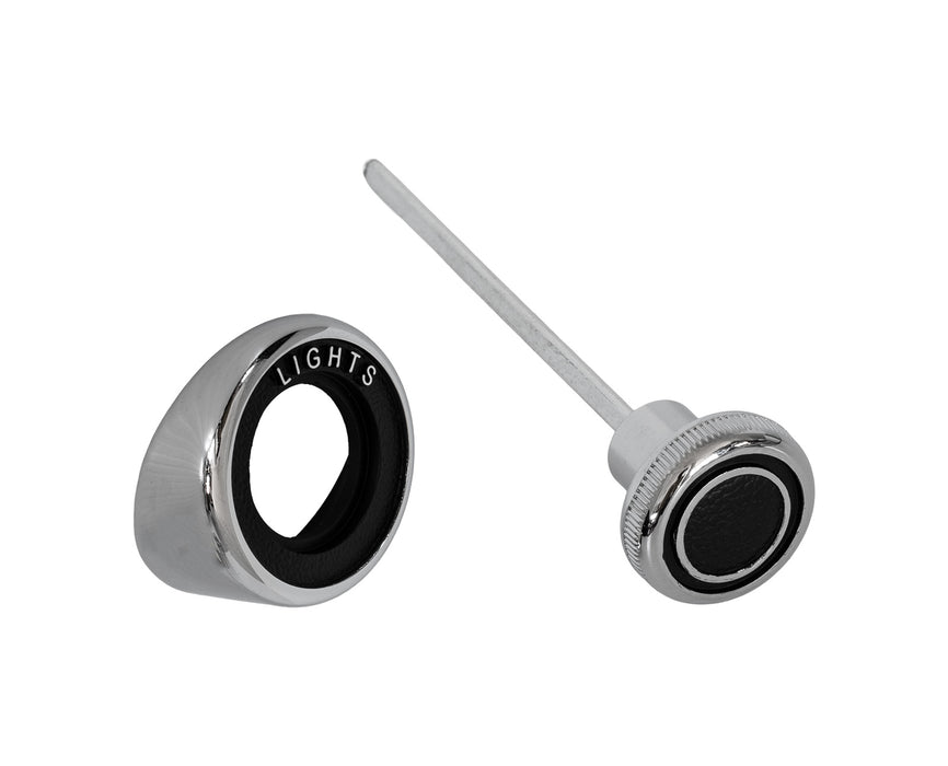 1969-1970 Ford Mustang Chrome & Black Headlight Switch Knob w/ Bezel