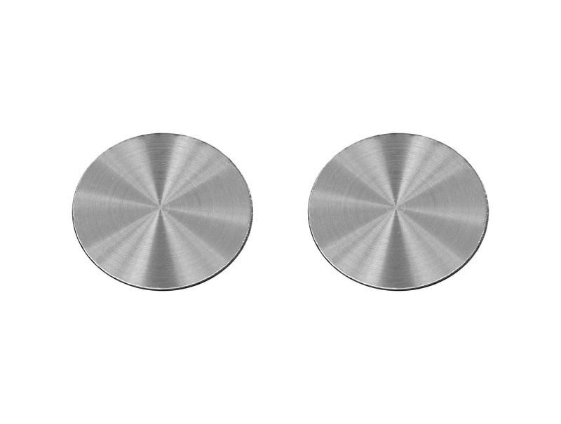 1968-1973 Ford Mustang Window Crank Handle Screw Hole Cover Plates Silver - Pair