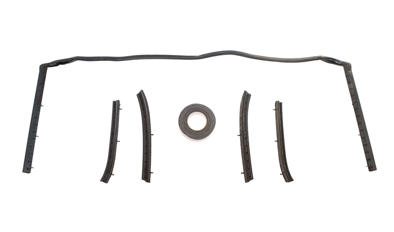 1965-1968 Ford Mustang Convertible Top Header & Side Rail 6pc Weatherstrip Kit