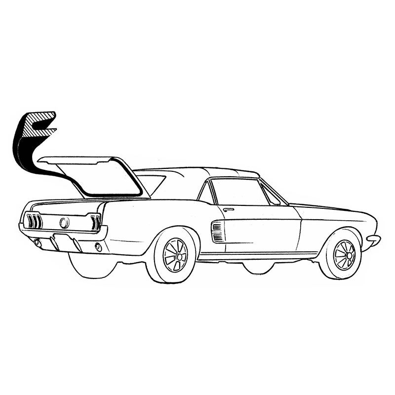 1965-1970 Ford Mustang Coupe & Convertible Trunk Weatherstrip Seal