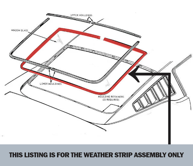 1965-1966 Ford Mustang Fastback Rear Window Rubber Weatherstrip Seal