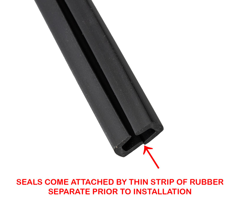 1964.5-1973 Ford Mustang Rear Quarter Panel Extension Rubber Weatherstrip Seals - Pair