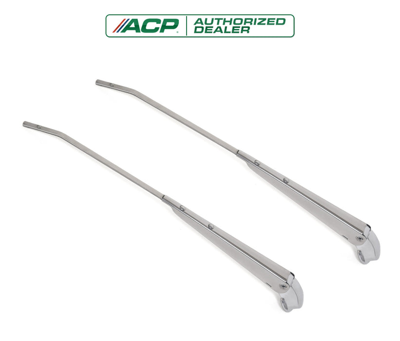 1966-1970 Ford Mustang Windshield Wiper Arms Polished Stainless Steel Pair