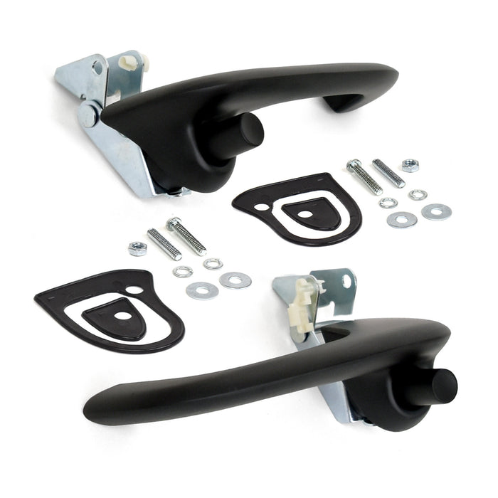 1967-1968 Ford Mustang Black Outside Exterior Complete Door Handles Pair LH RH