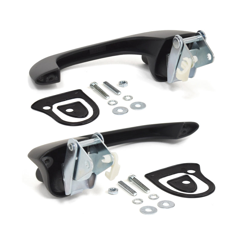 1967-1968 Ford Mustang Black Outside Exterior Complete Door Handles Pair LH RH