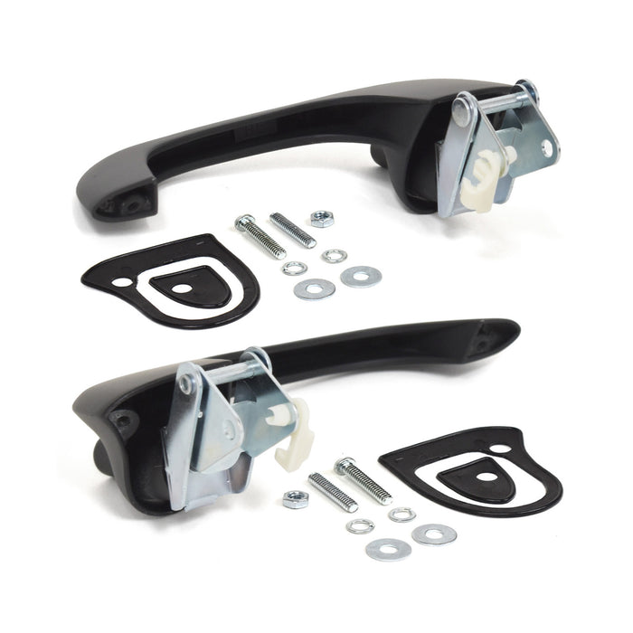 1967-1968 Ford Mustang Black Outside Exterior Complete Door Handles Pair LH RH