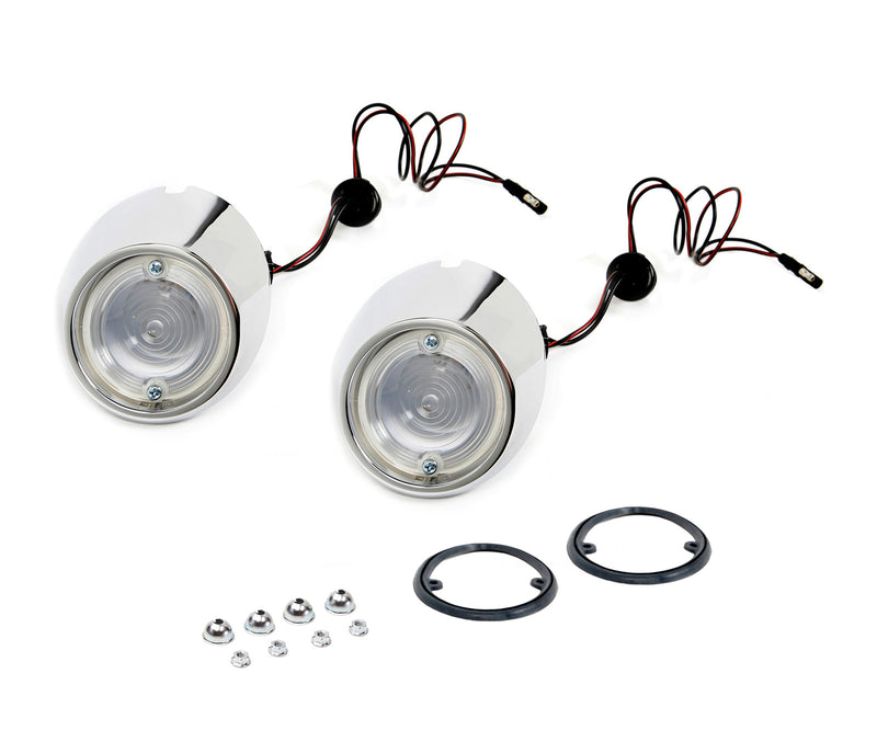 1967-1968 Ford Mustang Rear Bumper Lower Backup Light Assemblies Pair LH & RH
