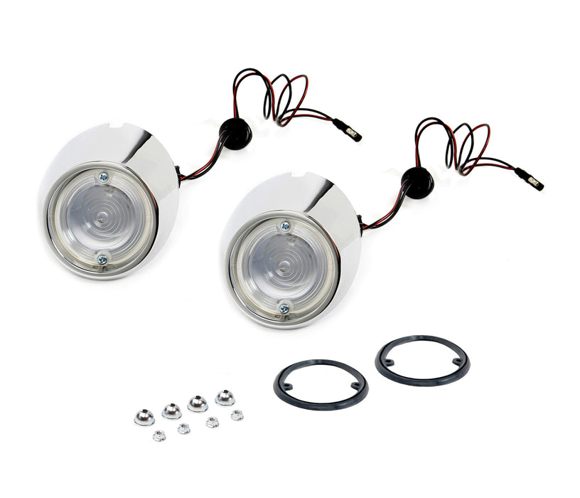 1967-1968 Ford Mustang Rear Bumper Lower Backup Light Assemblies Pair LH & RH