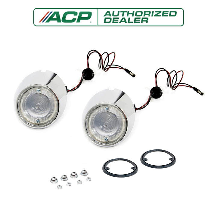 1967-1968 Ford Mustang Rear Bumper Lower Backup Light Assemblies Pair LH & RH