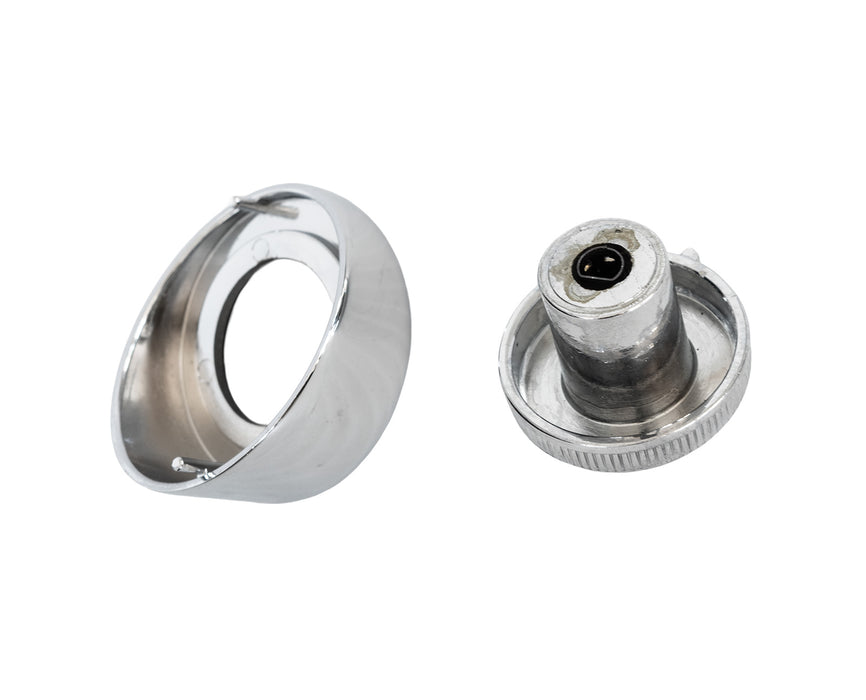 1969-1970 Ford Mustang Chrome & Black Windshield Wiper Washer Switch Knob w/ Bezel