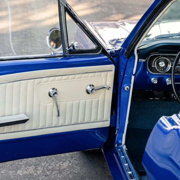 1964-1964 1/2 Ford Mustang Chrome Inside Door Window Manual Crank Handles & Backing Plates Pair