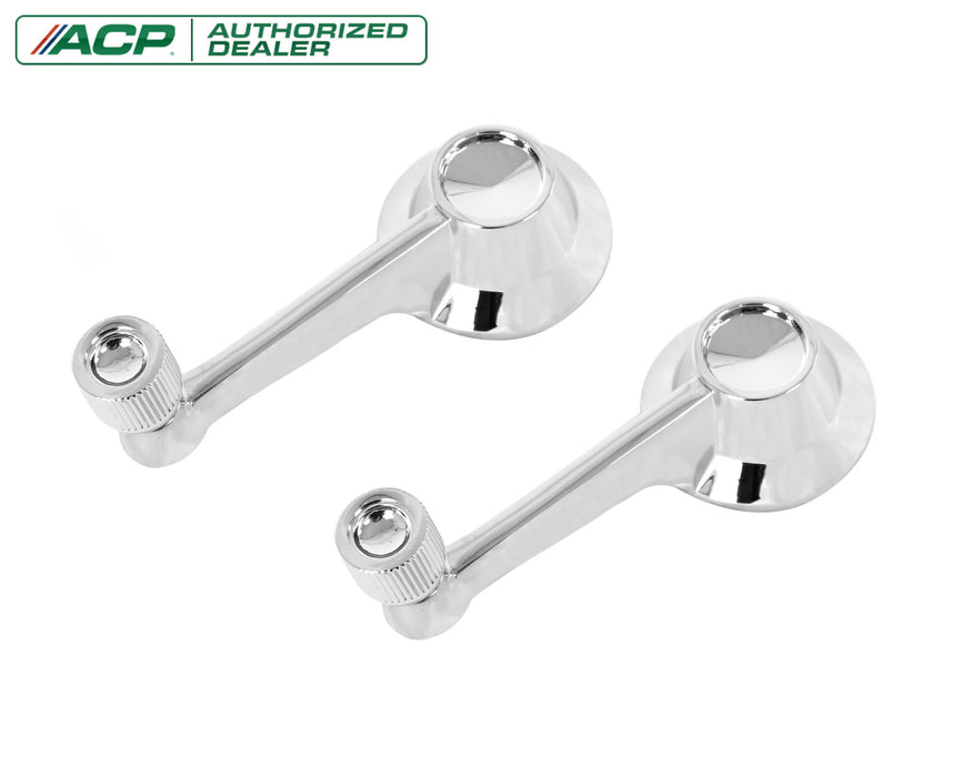 1964-1964 1/2 Ford Mustang Chrome Inside Door Window Manual Crank Handles Pair