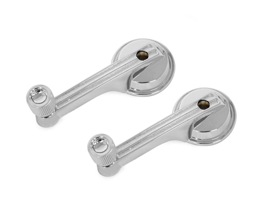 1965-1967 Ford Mustang Chrome Inside Door Window Manual Crank Handles Pair