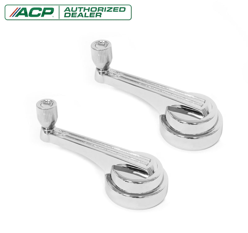 1965-1967 Ford Mustang Chrome Inside Rear Quarter Window Manual Crank Handle Pair