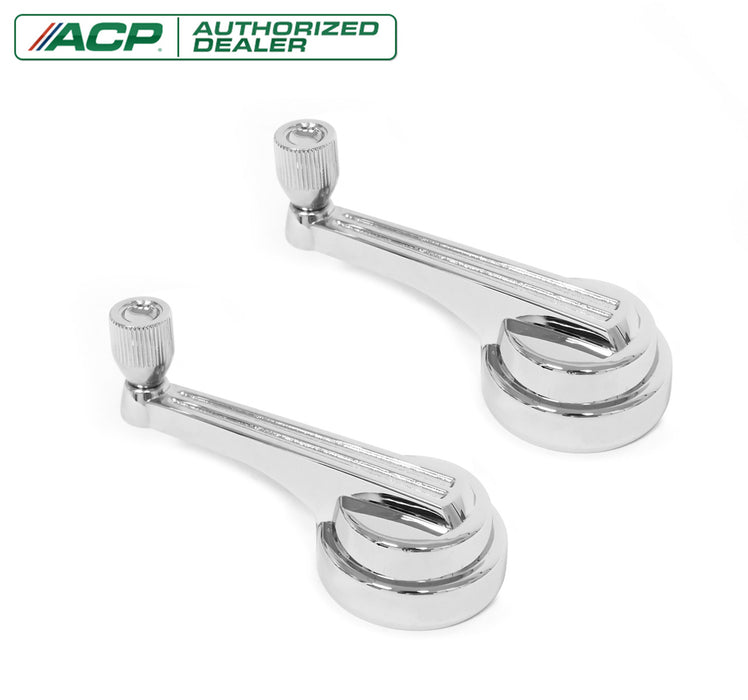 1965-1967 Ford Mustang Chrome Inside Rear Quarter Window Manual Crank Handle Pair