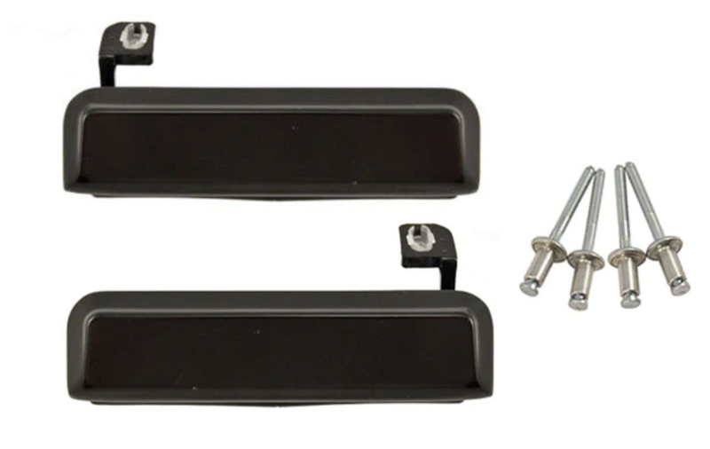 1979-1993 Ford Mustang GT LX Outside Black METAL Door Handles w/ Rivets BEST