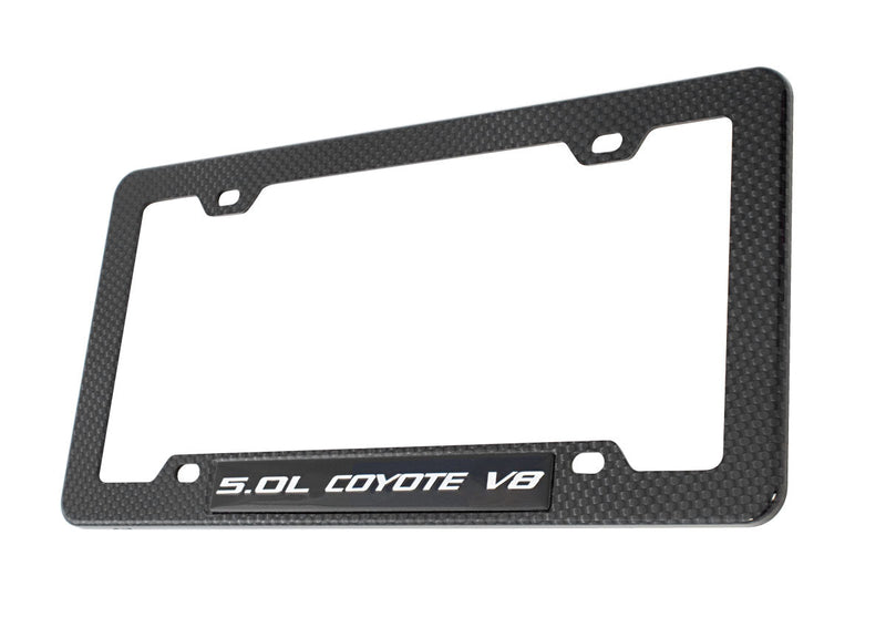 2011-2023 Mustang GT F150 5.0 Coyote V8 Emblem Carbon Fiber Style License Frame