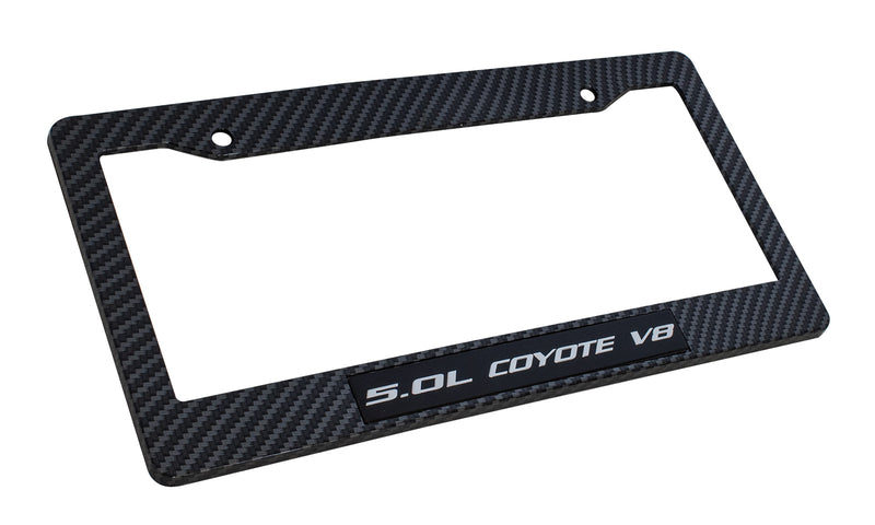 2011-2023 Mustang GT F150 5.0 Coyote V8 Emblem Carbon Fiber Style License Frame