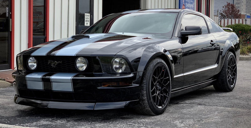 2005-2009 Ford Mustang 8" Gloss Black Running Horse Front Grille Emblem w/ Pins