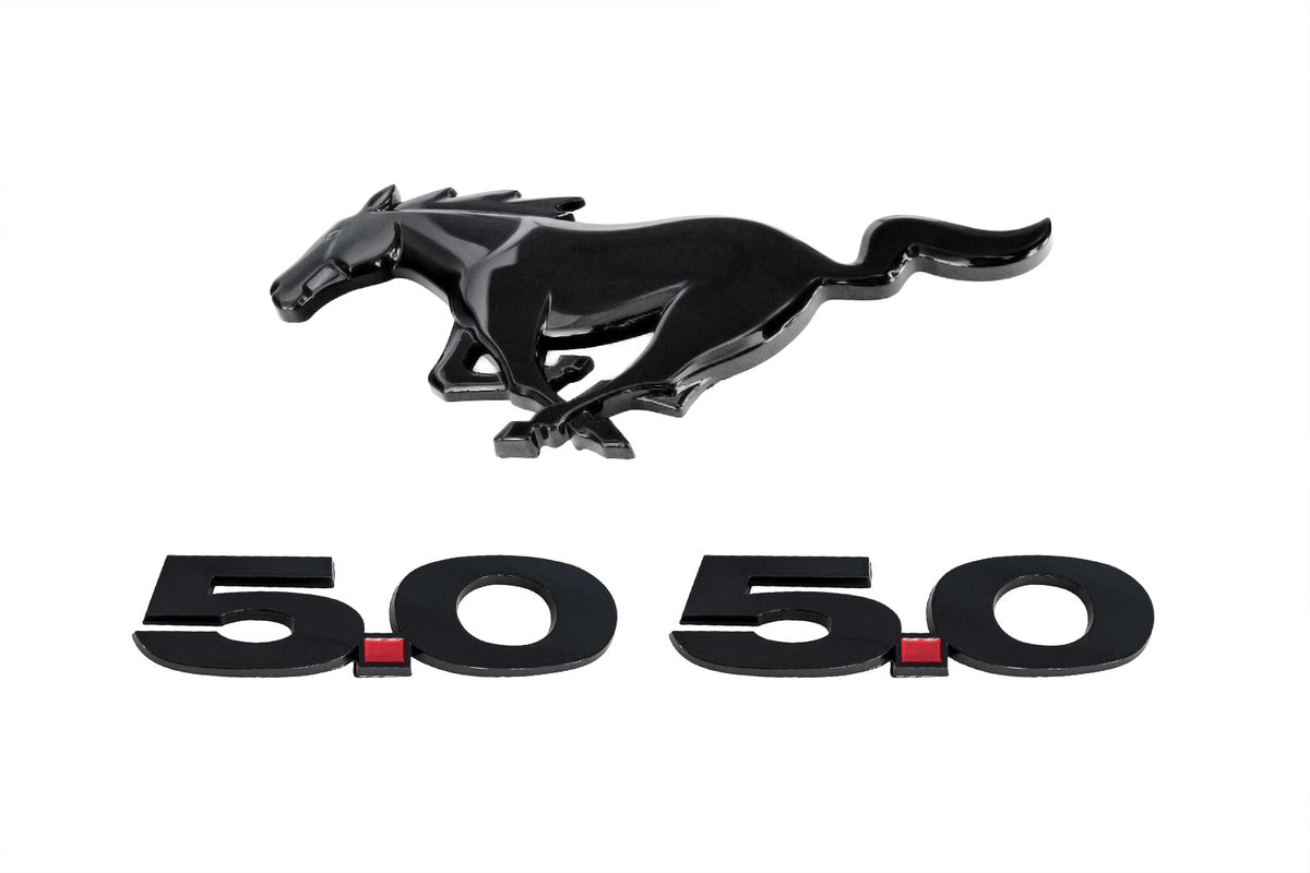 2010-2014 Ford Mustang GT Black Running Horse Front Grille & 5.0