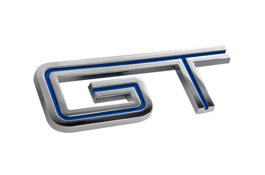 2005-2010 Ford Mustang GT 4.5" Chrome & Blue Fender Emblem Badge