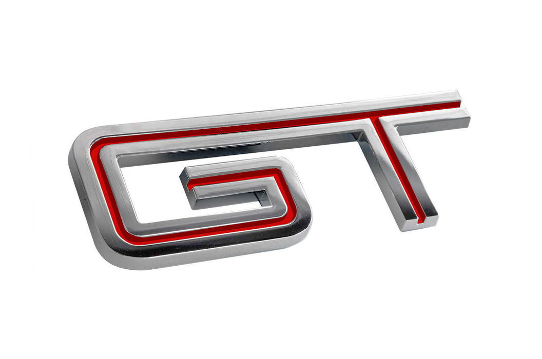 2005-2010 Ford Mustang GT 4.5" Chrome & Red Fender Emblem Badge