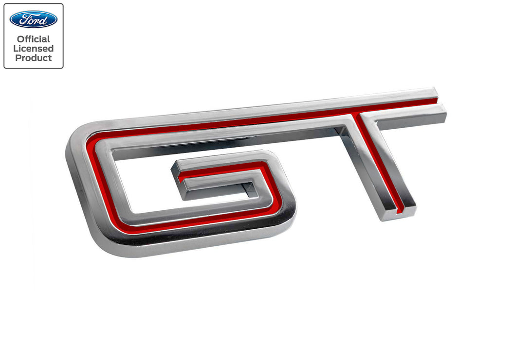 2005-2010 Ford Mustang GT 4.5" Chrome & Red Fender Emblem Badge