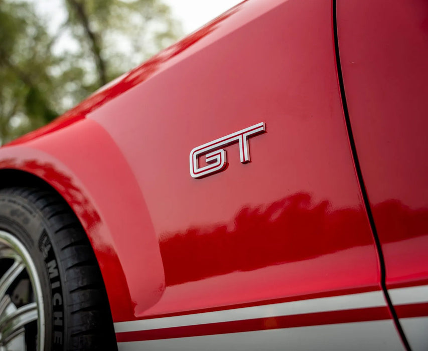 2005-2010 Ford Mustang GT 4.5" Chrome & Red Fender Emblem Badge