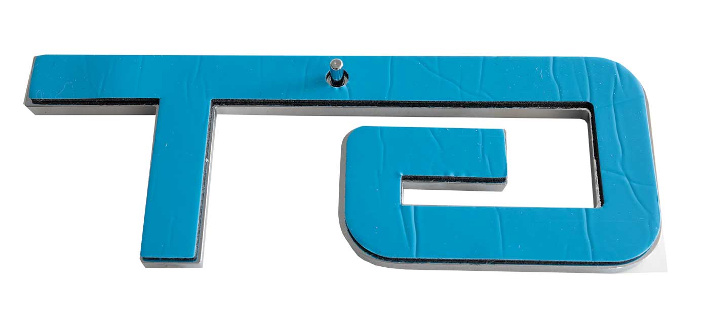 2005-10 Mustang GT Fender or Trunk Emblems Badges Chrome & Blue - 4.5" Long Pair