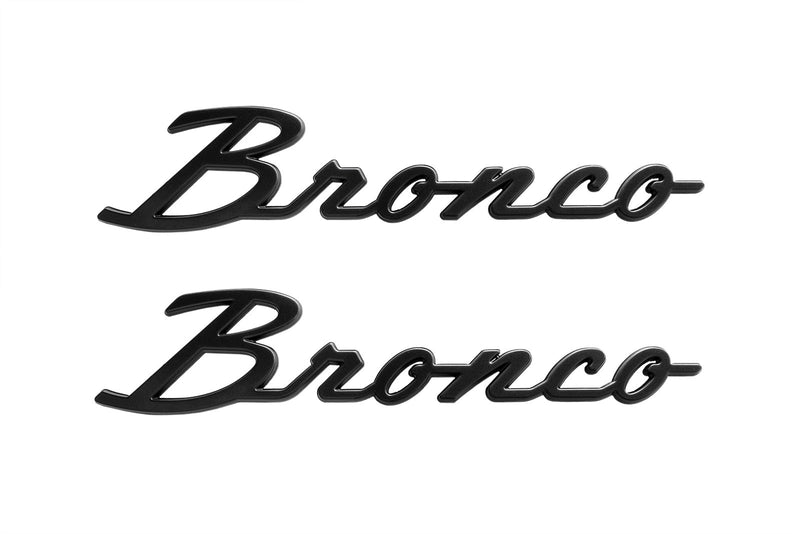 2021-2026 Bronco OEM M-1447-BSMB Matte Black Script Heritage Fender Emblems Pair