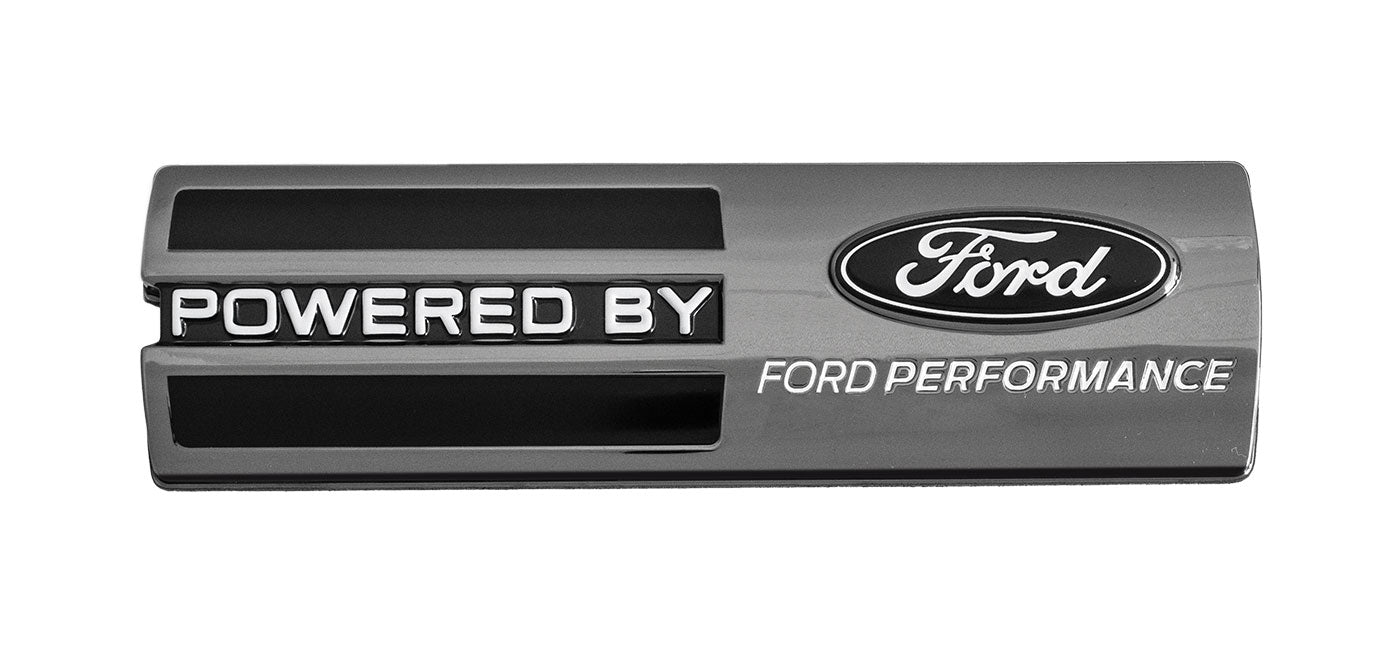 OEM Powered By Ford Performance 5.5" Fender Emblems Badges Two Tone Black - Pair