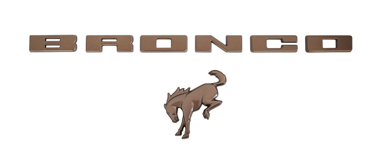 2021-2026 Bronco Sinister Bronze Grille Letters & Rear Tailgate Emblem Overlays