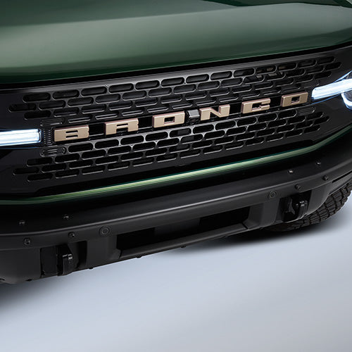 2021-2026 Bronco Sinister Bronze Grille Letters & Rear Tailgate Emblem Overlays