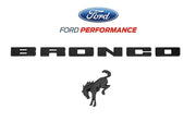 2021-2026 Bronco Matte Black OEM Front Grille Letter Overlay & Rear Trunk Emblem