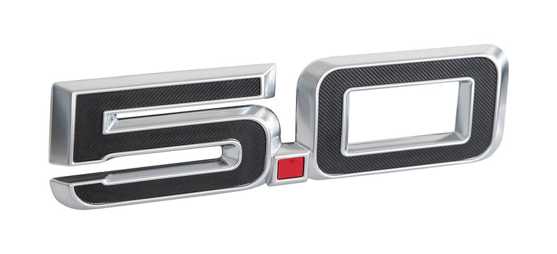 2024-2026 Ford Mustang GT OEM PR3Z-16228-A 5.0 Silver 5.5" Fender Side Emblem