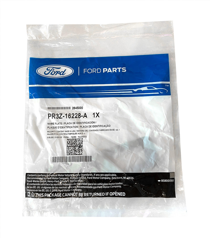2024-2026 Mustang GT OEM PR3Z-16228-A 5.0 Silver 5.5" Fender Side Emblems Pair