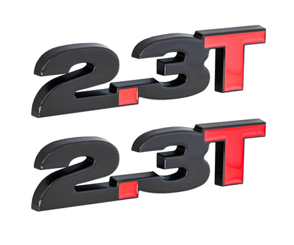 2021-2023 Ford Bronco 2.3 Ecoboost Twin Turbo 6" Emblems Black & Red - Pair