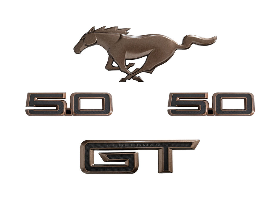 2024 Ford Mustang GT OEM Grille Fender & Deck Lid 4pc Emblem Set - Bronze
