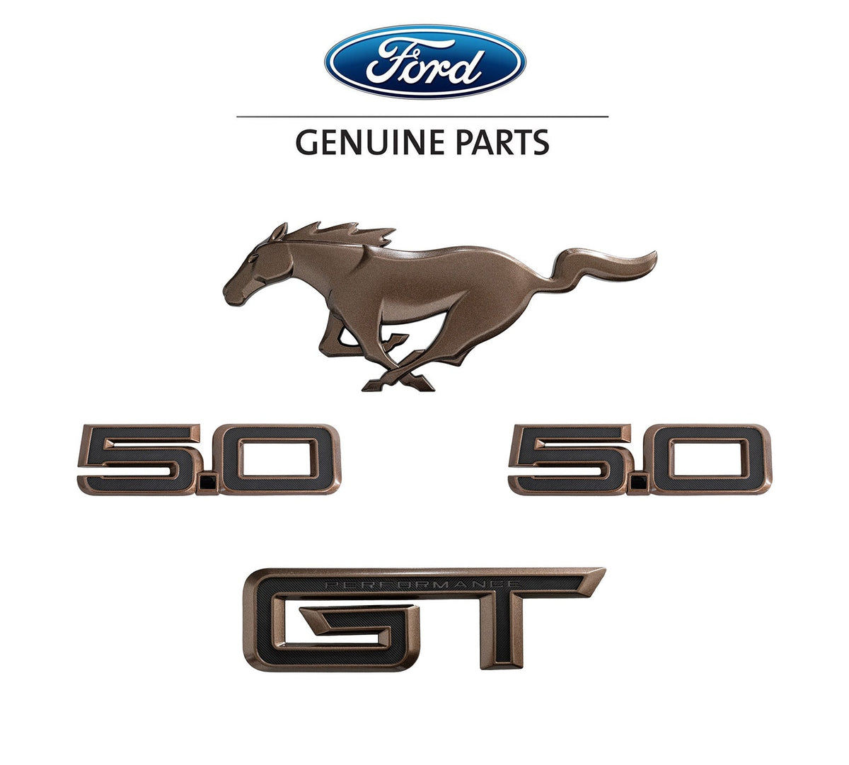 Kit 4 Emblèmes OEM Ford Pour Mustang GT California Special 2024 - Bleu - RR3Z-8A224-AA