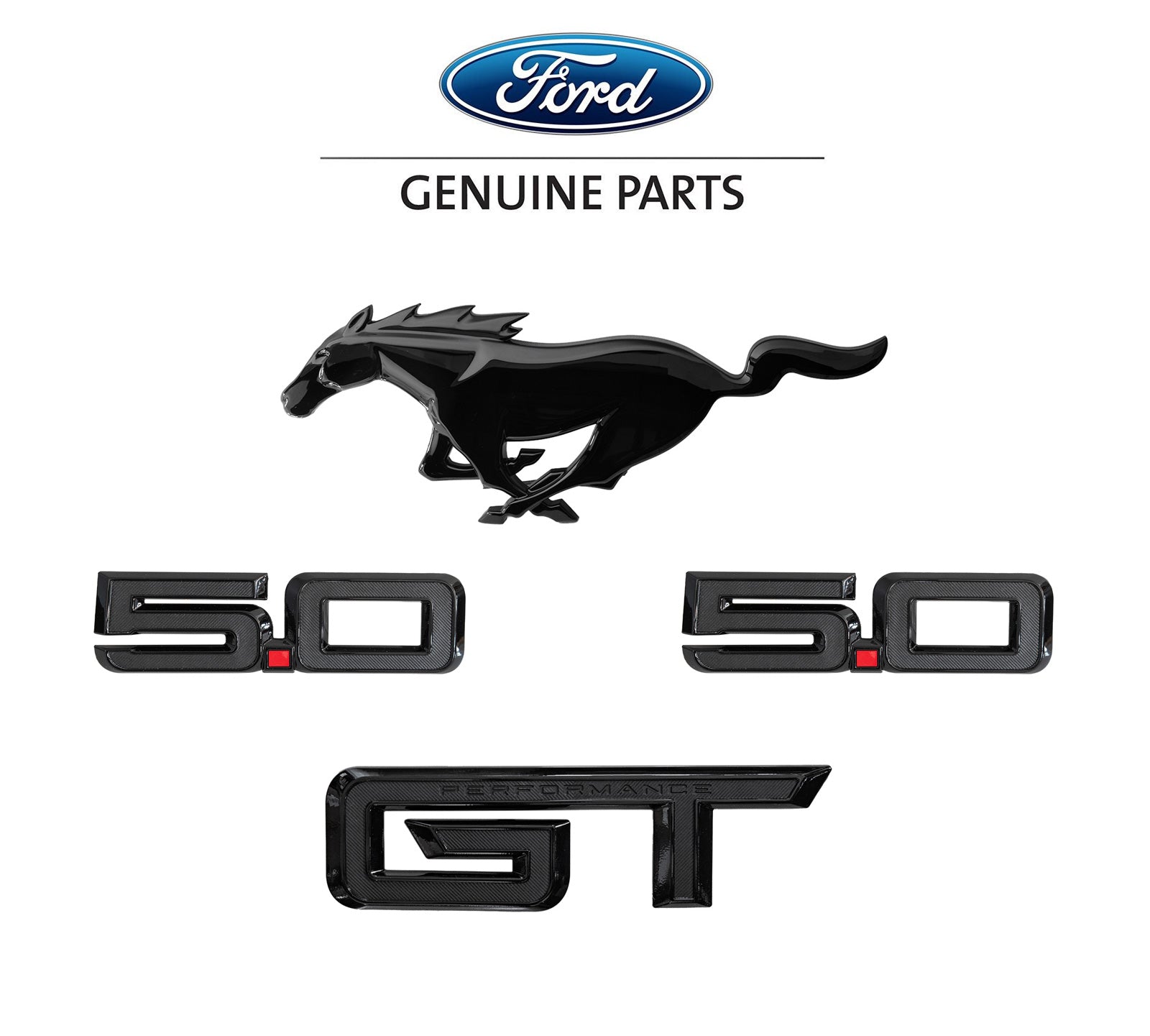 2024-2025 Mustang GT OEM Nite Pony Grille Fender & Deck Lid 4pc