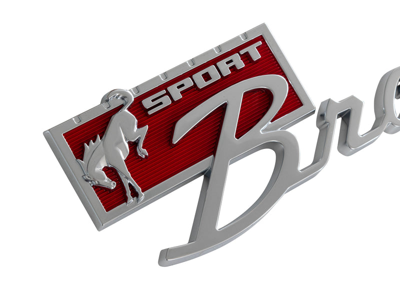 2021-2026 Bronco OEM M-1447-BSPRT Bronco Sport Silver & Red Fender Emblems Pair