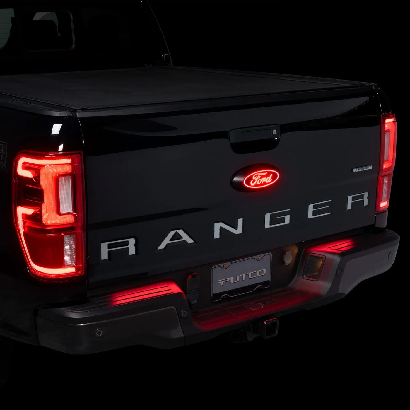 2019-2024 Ford Ranger Red LED Light Up Rear Tailgate Emblem — Blue Oval ...